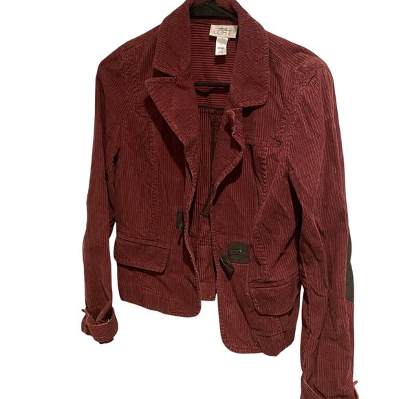 Ann Taylor LOFT burgundy Blazer Tailored Structured Jacket size 6 - Picture 1 of 5